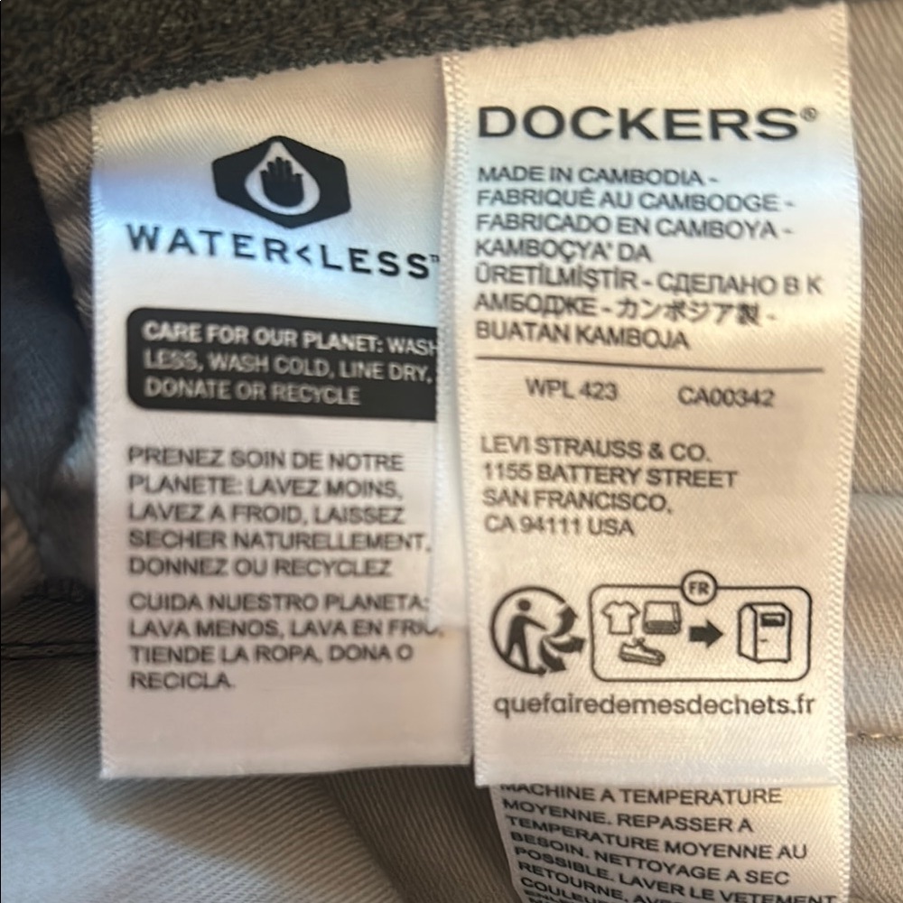 Dockers⭐️NWT Gray WORKDAY Classic Flat Front PANTS 40X32 - Picture 7 of 9